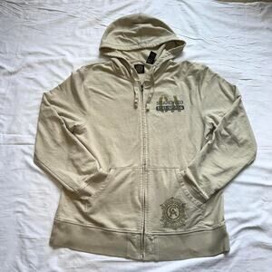 Vintage Christian Audigier tan zip up